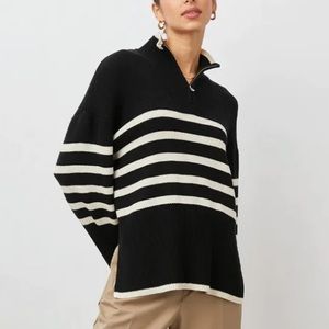 Rails Tessa Sweater - Onyx Ivory Stripe